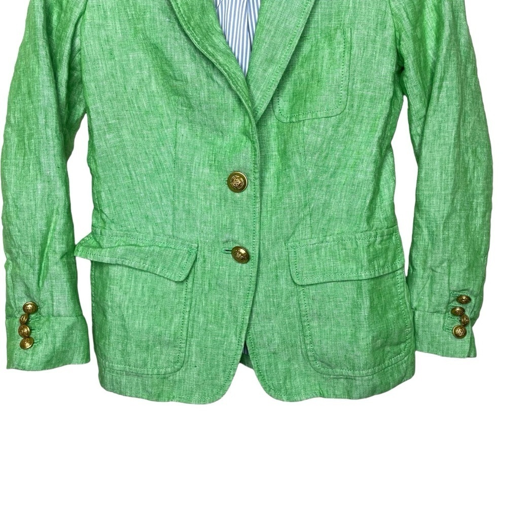 J. Crew Rhodes 100% Linen Blazer Jacket Lime - Picture 6 of 16